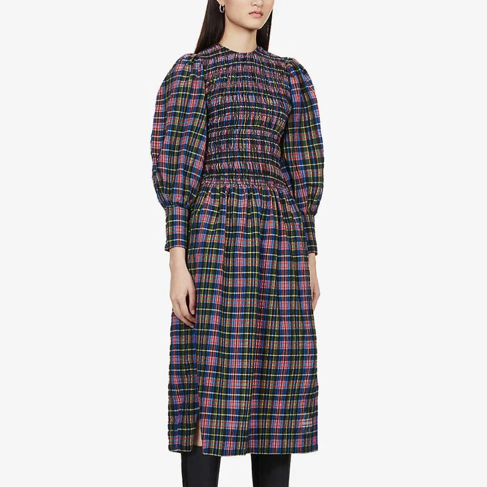 Ganni smocked midi dress SIZE IS EUROPEAN 40 - Picture 3 of 14